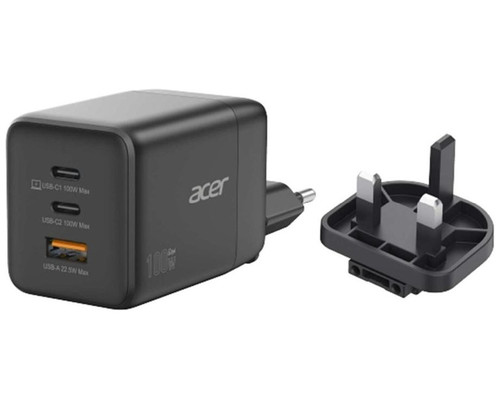 ACER Cargador 100w / EU-UK Plugs / 2 USB-C / 1 USB-A