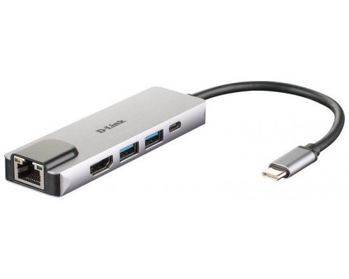 HUB USB-C D-LINK 5 EN 1 (HDMI 2USB 3.1G1 1RJ45 1USB-C)