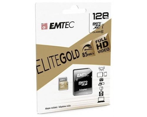 MEMORIA SD MICRO 128GB EMTEC ELITE GOLD 85MB/S SD +