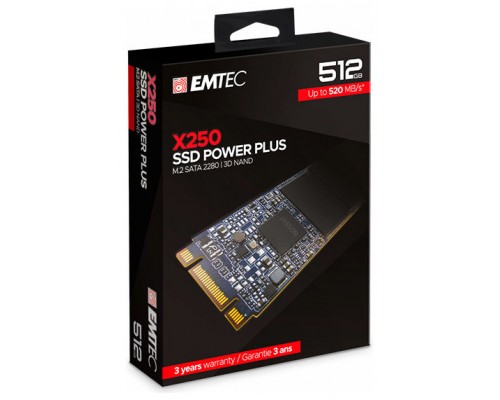 SSD M.2 2280 512GB EMTEC POWER PLUS X250 SATA (500GB) (Espera 4 dias)