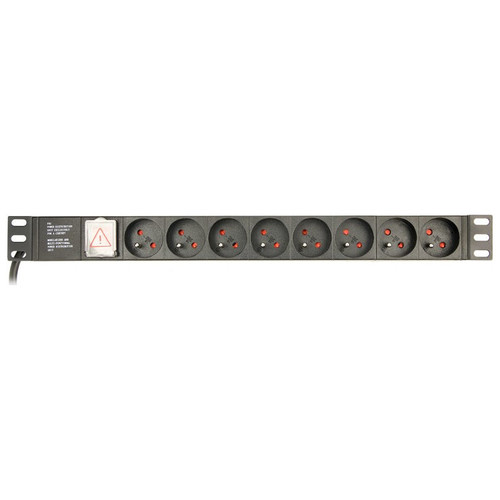 REGLETA RACK GEMBIRD 1U 16A 8 TOMAS NEGRO 3 M CON INTERRUPTOR-SX7 REGLETA RACK GEMBIRD 1U 16A 8 TOMAS NEGRO 3 M CON INTERRUPTOR