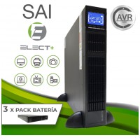 SAI Rack Protect Online 6000VA EL0007 + 3 Pack Baterías 12V/7Ah 16pcs Elect + (Espera 2 dias)
