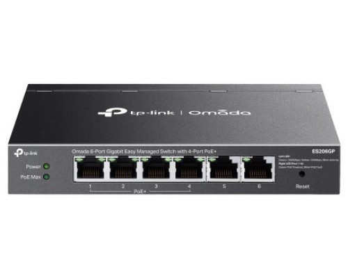 TP-LINK ES206GP Omada 6-Port Gigabit Easy Managed Switch with 4-Port PoE+ (Espera 4 dias)