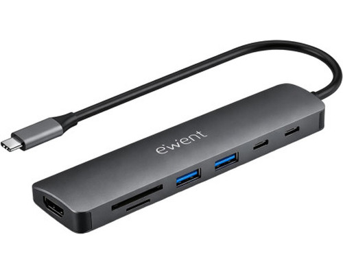 EWENT DOCKING MULTIPUERTO USB-C 7 en 1 HDMI 4K
