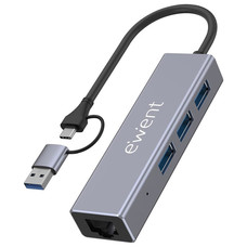 EWENT EW1159 Hub USB 3 PUERTOS 3.1+1 P.GIG USB-C-A