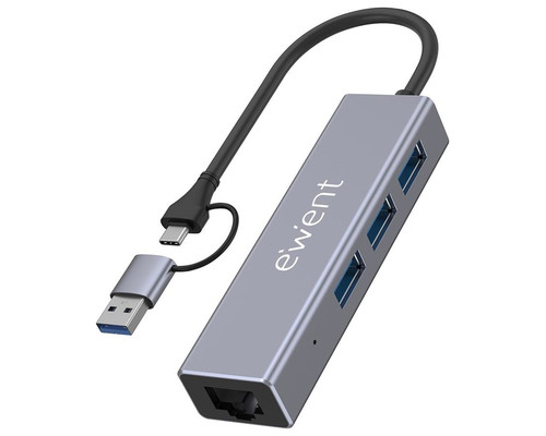 EWENT EW1159 Hub USB 3 PUERTOS 3.1+1 P.GIG USB-C-A