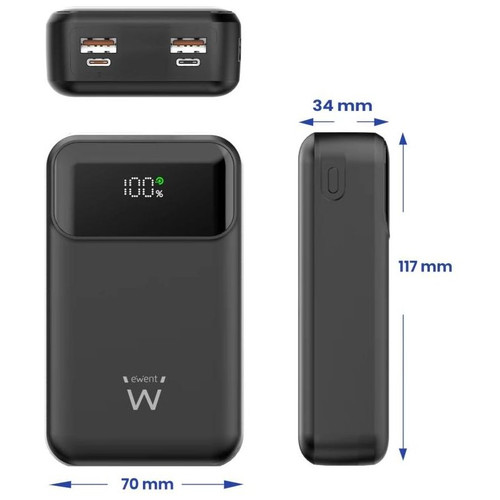 EWENT POWERBANK 65W, 20000mAh CARGA RÁPIDA-SX9 EWENT POWERBANK 65W, 20000mAh CARGA RÁPIDA