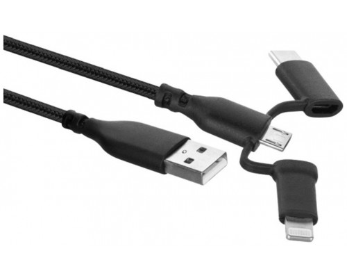 EWENT 3 EN 1, USB-A a Lightning, USB-C y Micro-USB