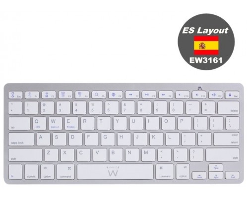 Ewent Teclado Bluetooth iOS/Android/Win Slim Plata