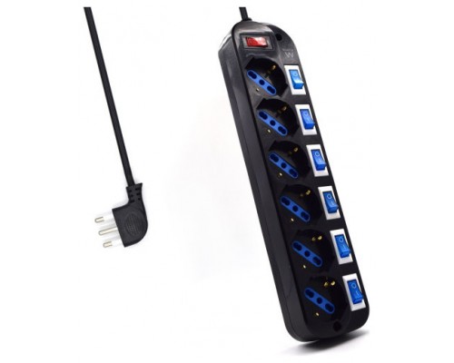 Ewent EW3850 limitador de tensión Negro 6 salidas AC 220 V 1,5 m (Espera 4 dias)-SX5 Ewent EW3850 limitador de tensión Negro 6 salidas AC 220 V 1,5 m (Espera 4 dias)