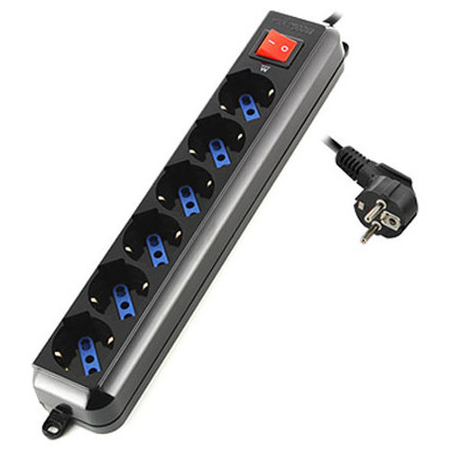 Ewent EW3924 Regleta 6 tomas con proteccion Negro-SX4 Ewent EW3924 Regleta 6 tomas con proteccion Negro