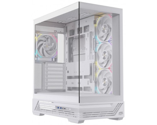 CAJA ATX SEMITORRE EINAREX S800 RGB 4 FANS BLANCA