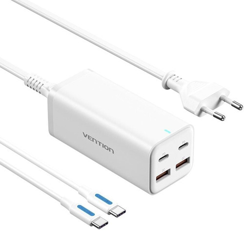 CARGADOR PARED 100W 2xUSB-C + CABLE USB-C/ 2xUSB-A BLANCO VENTION (Espera 4 dias)-SX11 CARGADOR PARED 100W 2xUSB-C + CABLE USB-C/ 2xUSB-A BLANCO VENTION (Espera 4 dias)