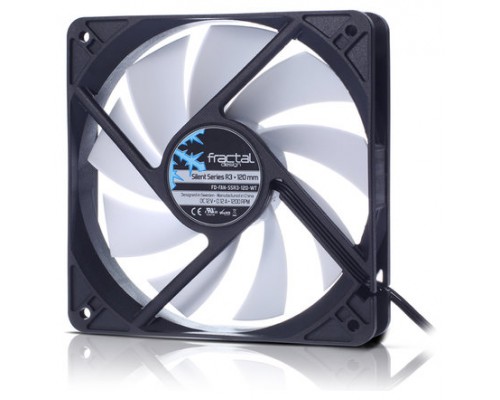 Fractal Design Silent Series R3 120 mm Carcasa del ordenador Ventilador 12 cm Negro, Blanco (Espera 4 dias)