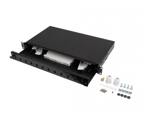 PATCH PANEL LANBERG 1U 19" FIBRA OPTICA 12 PTS SC SIMPLEX O 12 LC DUPLEX BK+ACC
