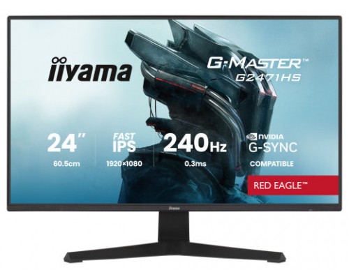 MONITOR IIYAMA 24 PULGADAS RESOLUCIÓN FULL HD (1920X1080), PANEL IPS, 0,8 MS (MPRT), 165 HZ, BRILLO 250, CONTRASTE 1100:1, HDMI, DISPLAYPORT, USB HUB, ALTAVOCES 2 × 2W, FLICKER-FREE, LOW BLUE LIGHT, FREE SYNC, BLACK TUNER. (Espera 4 dias)