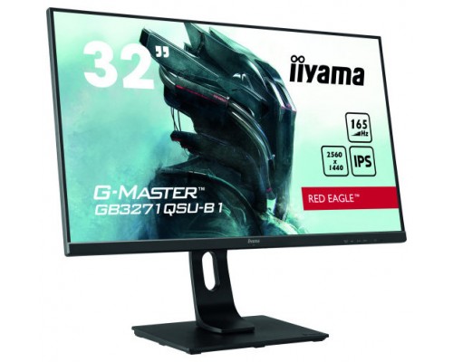 MONITOR IIYAMA 32" GAMING G-MASTER, GB3271QSU-B1,QHD, 2560 x 1440, 1MS, 165HZ, ALT, INCL, REG ALT, USB, HDMI, DISPLAYPORT (Espera 4 dias)