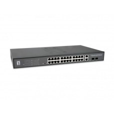 SWITCH LEVEL ONE GEP-2841 POE WEBSMART 24P 10/100/1000