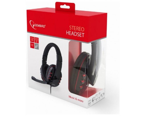 AURICULARES GEMBIRD MICROFONO CONTROL VOL NEGRO ALAMBRICO