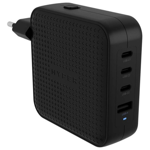 HYPERA HYPERJUICE 100W USB-C GAN TRAVEL CHARGER (3C+1A) BLACK