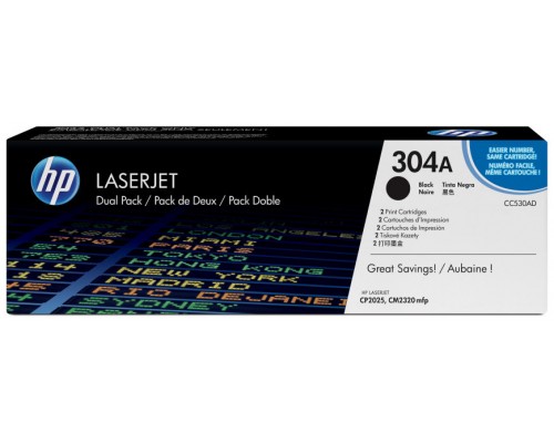 TONER HP CC530AD Nº304A PACK X2 NEGRO 3.500PAG (Espera 4 dias)