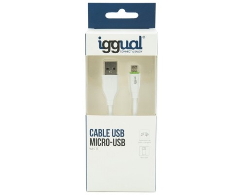 iggual cable USB-A/micro-USB 100 cm blanco