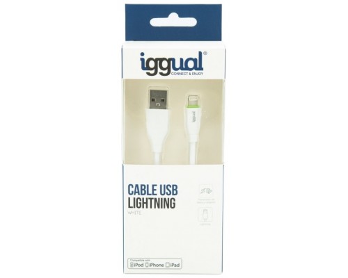 iggual cable USB-A/Lightning 100 cm blanco