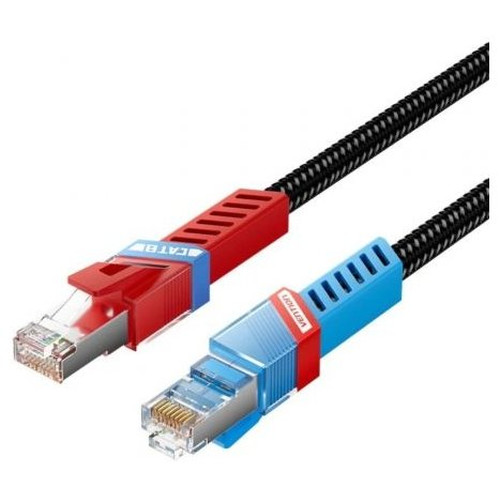 CABLE DE RED LATIGUILLO RJ45 GAMING CAT.8 SFTP AWG26 0.5 M NEGRO VENTION (Espera 4 dias)