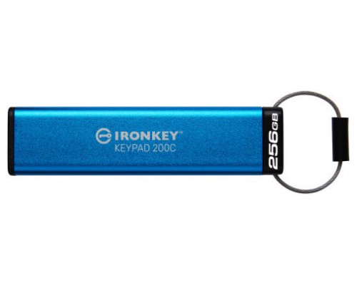 Kingston Technology IronKey Keypad 200 unidad flash USB 256 GB USB Tipo C 3.2 Gen 1 (3.1 Gen 1) Azul (Espera 4 dias)