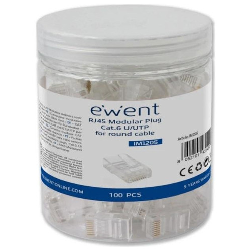 Ewent Conector Modular CAT 6 U/UTP, 100pcs-SX7 Ewent Conector Modular CAT 6 U/UTP, 100pcs