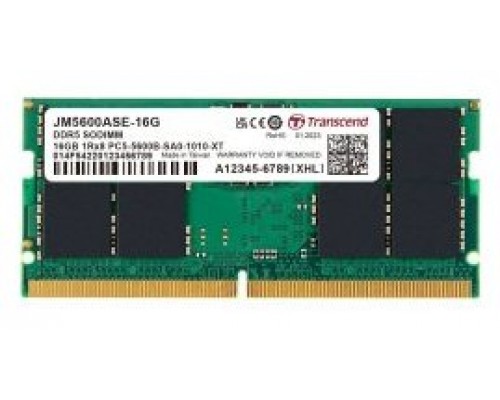 SODIMM DDR5 16GB 5600Mhz TRANSCEND 1.1V CL40 1Rx8