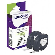 ARMOR    WECARE Etiqueta Blanca Texto negro para DYMO LETRATAG PAPER 12mmx4m. Dos cintas por caja