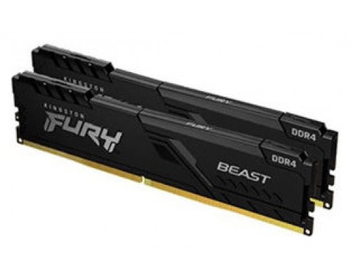 MEMORIA KINGSTON FURY BEAST BLACK DDR4 32GB (KIT 2) 3200MHZ  CL16   1GX8   - KF432C16BB1K2/32 (Espera 4 dias)