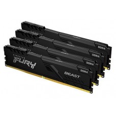 MEMORIA KINGSTON FURY BEAST BLACK DDR4 128GB (KIT 4) 3200MHZ  CL16     - KF432C16BBK4/128 (Espera 4 dias)