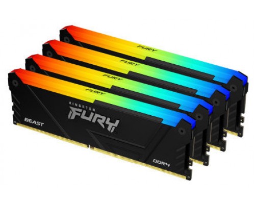 Kingston Technology FURY Beast RGB módulo de memoria 64 GB 4 x 16 GB DDR4 3600 MHz (Espera 4 dias)