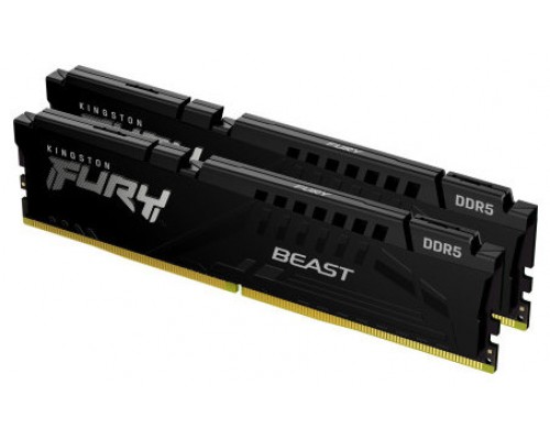 MEMORIA KINGSTON FURY BEAST BLACK DDR5 32GB KIT2  5200MT/S  CL36   KF552C36BBEK2-32 (Espera 4 dias)