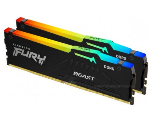 MEMORIA KINGSTON FURY BEAST RGB DDR5 64GB KIT2 5200MT/S  CL4 (Espera 4 dias)