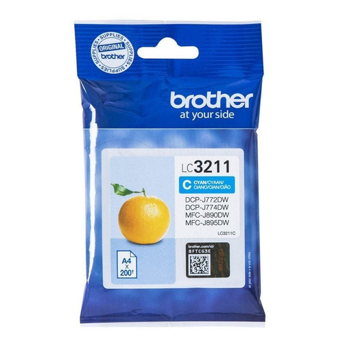 BROTHER Cartucho de tinta cian LC3211C-SX2 BROTHER Cartucho de tinta cian LC3211C