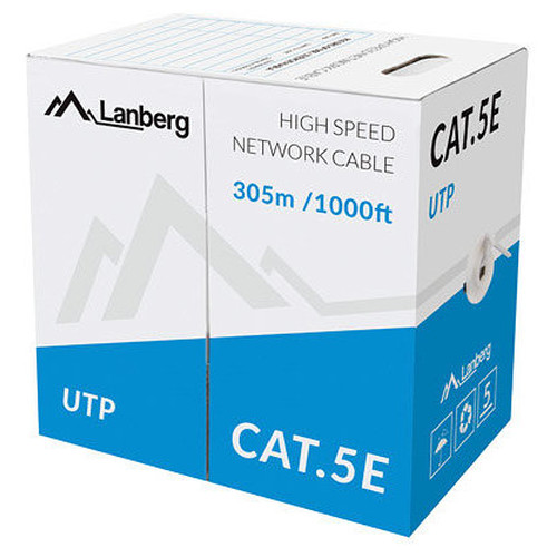 BOBINA CABLE RED LANBERG UTP RJ45 100 MB/S SOLIDO CCA AWG24 305M NEGRO-SX19 BOBINA CABLE RED LANBERG UTP RJ45 100 MB/S SOLIDO CCA AWG24 305M NEGRO