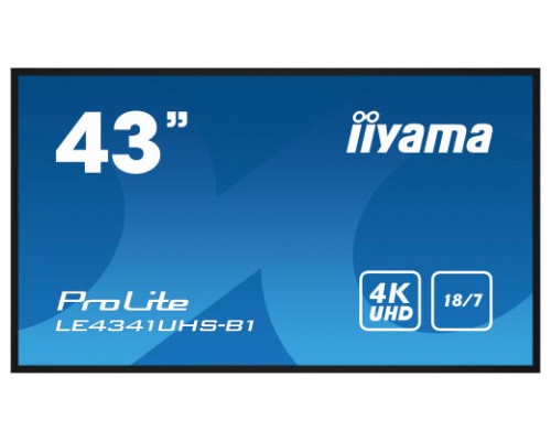 iiyama LE4341UHS-B1 pantalla de señalización Pantalla plana para señalización digital 108 cm (42.5") LCD 350 cd / m² 4K Ultra HD Negro 18/7 (Espera 4 dias)