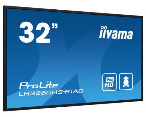 iiyama PROLITE Pizarra de caballete digital 80 cm (31.5") LED Wifi 500 cd / m² Full HD Negro Procesador incorporado Android 11 24/7 (Espera 4 dias)