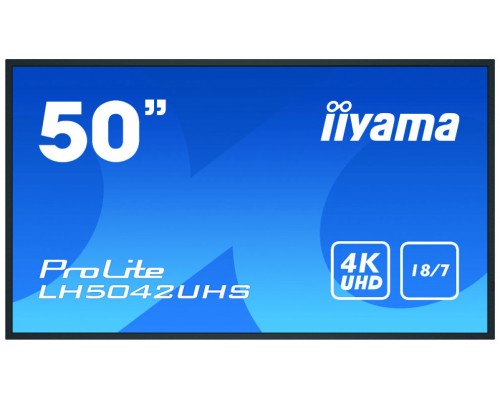 iiyama LH5042UHS-B3 pantalla de señalización Pizarra de caballete digital 125,7 cm (49.5") VA 4K Ultra HD Negro Android 8.0 (Espera 4 dias)