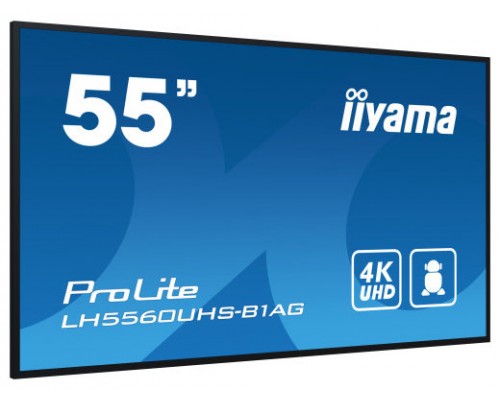 iiyama PROLITE Pizarra de caballete digital 139,7 cm (55") LED Wifi 500 cd / m² 4K Ultra HD Negro Procesador incorporado Android 11 24/7 (Espera 4 dias)