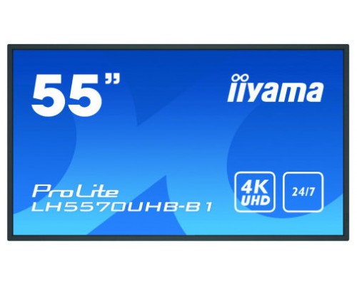 iiyama LH5570UHB-B1 pantalla de señalización Pantalla plana para señalización digital 138,7 cm (54.6") VA 4K Ultra HD Negro Procesador incorporado Android 9.0 (Espera 4 dias)