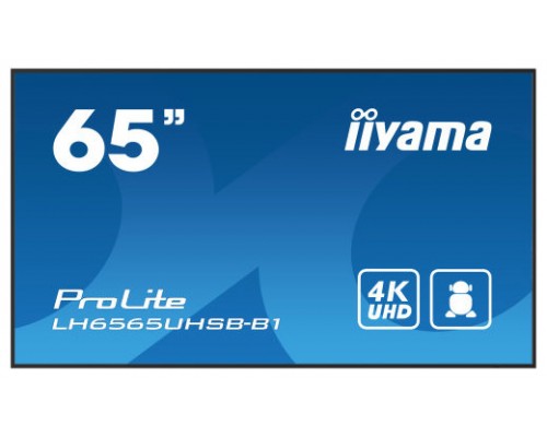 MONITOR IIYAMA 65" , UHD IPS PANEL, HAZE 1%, 800CD/M, HORIZ Y VERT, SIGNAL FAILOVER, MM 2X 10W,  HDMI 2X, DP, USB 2.0 X2, WIFI, LAN, MEDIA PLAY USB PORT, CONTROL LAN / RS232C, IISIGNAGE2 (CMS/DMS), E-SHARE, ANDROID 11 OS,  24/7 OPERATION, VESA  (400X