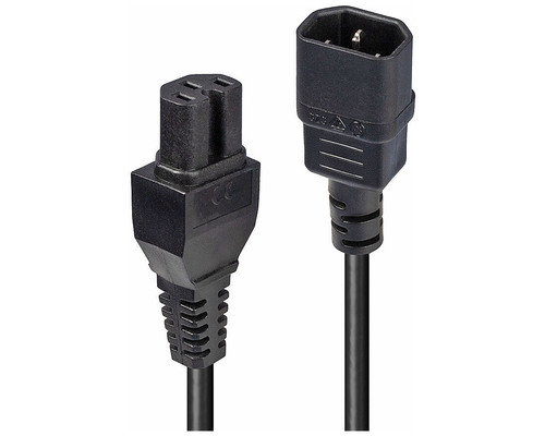 Lindy 30314 cable de transmisi&oacute;n Negro 2 m C14 acoplador C15 acoplador (Espera 4 dias)