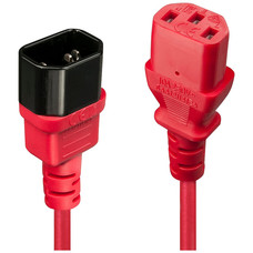 Lindy 30477 cable de transmisi&oacute;n Negro, Rojo 1 m C14 acoplador C13 acoplador (Espera 4 dias)