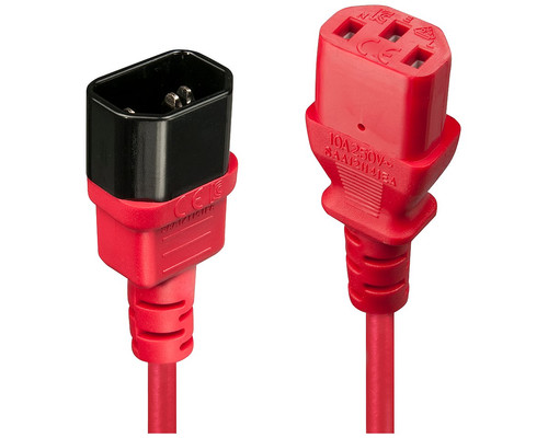 Lindy 30477 cable de transmisi&oacute;n Negro, Rojo 1 m C14 acoplador C13 acoplador (Espera 4 dias)