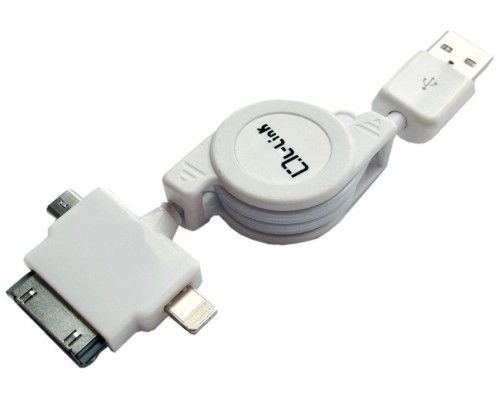 CABLE USB RETRACTIL 3 EN 1 IPHONE/IPAD - MICRO USB Y LIGHTNING (IPHONE 5) LL-AT-10 (Espera 5 dias)