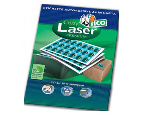 CAJA 100 HOJAS ETIQUETAS BLANCAS SIN M&Aacute;RGENES-L&Aacute;SER/L&Aacute;SER DE COLOR/INYECCI&Oacute;N DE TINTA/FOTOCOPIADORAS-70X25 MM TICO LP4W-7025 (Espera 4 dias)